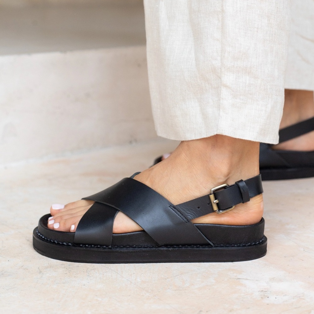 Liberté Leather Black Sandals